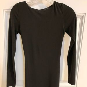 Guess Backless Dress, Long Sleeve, Floor Length, Black